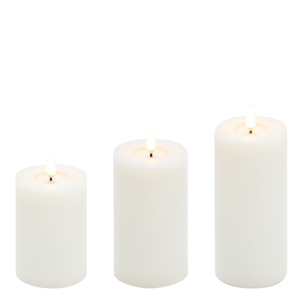 ELEDEA - Eledea Giftbox Set Pelarljus LED 3-pack Off-white