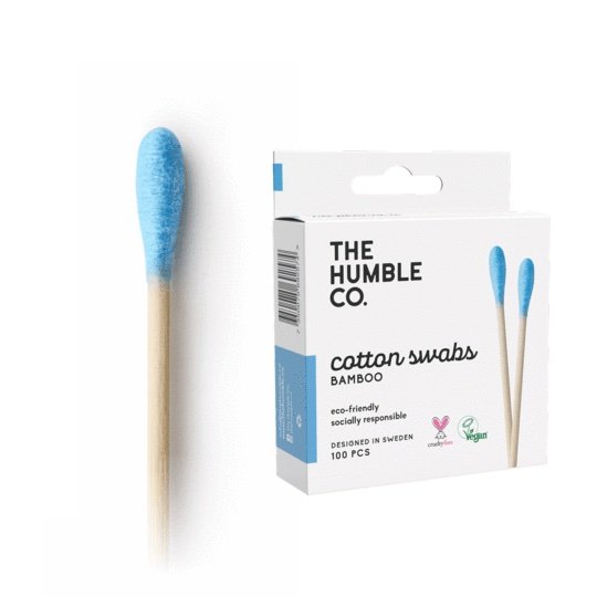 Humble Brush Ekologiska Bomullpinnar Blå