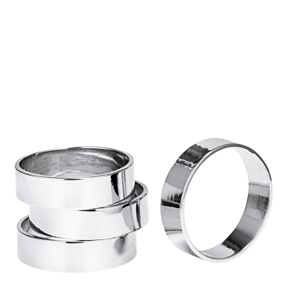 Table Top Stories - Rumours Servettring 4-pack Silver